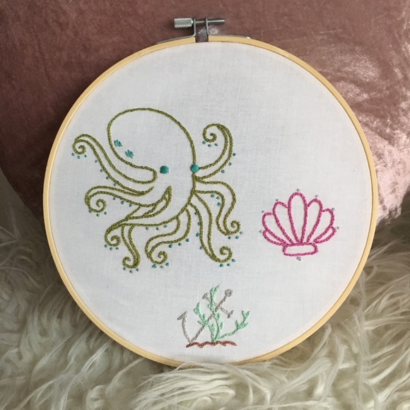 Ocean Creatures Handmade Embroidery Wall Hanging - Picture 2 of 5